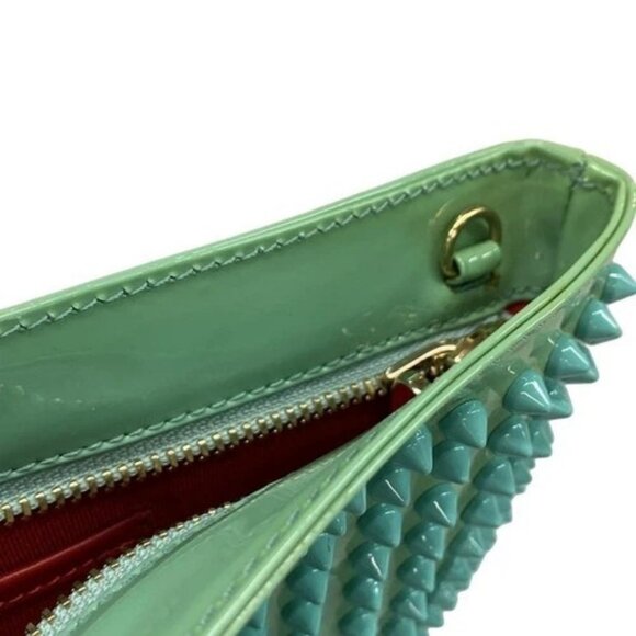 CHRISTIAN LOUBOUTIN Light Green Patent Leather Clutch Bag - Picture 14 of 15